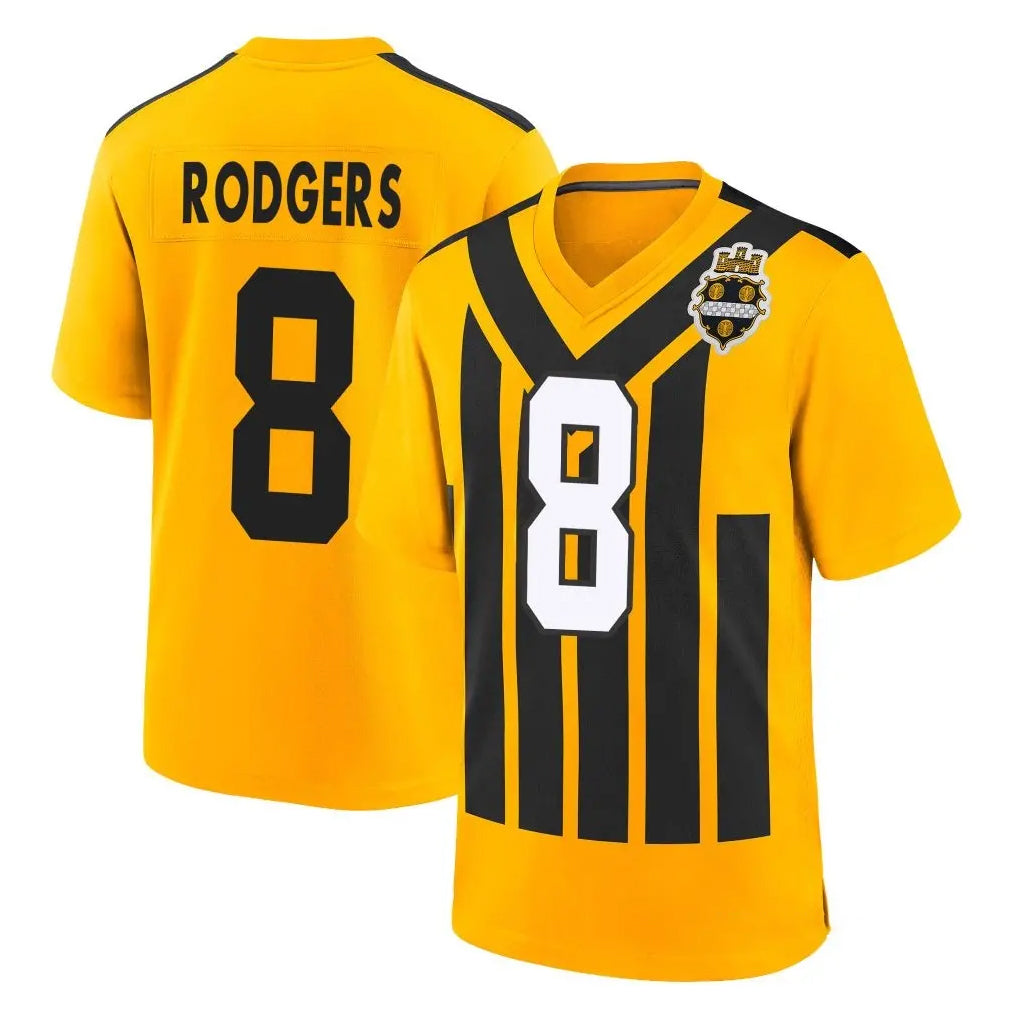 Tuec P.Steelers #8 Aaron Rodgers Player Gold Limited 1933 Throwback Home Game Stitched Jerseys