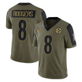 Tuec P.Steelers #8 Aaron Rodgers Player Olive Salute To Service Limited Game Stitched Jerseys