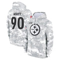 Tuec P.Steelers #90 T.J. Watt Player Arctic Camo Limited Salute to Service Pullover Hoodies Game Stitched Jerseys