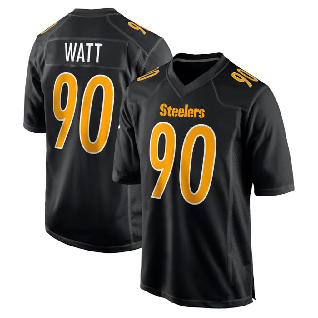Tuec P.Steelers #90 T.J. Watt Player Black Fashion Limited Home Game Stitched Jerseys