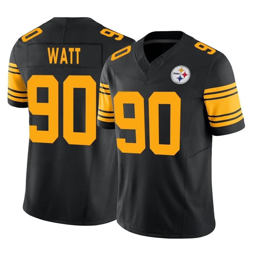 Tuec P.Steelers #90 T.J. Watt Player Black Limited 2nd Alternate Vapor F.U.S.E. Home Game Stitched Jerseys