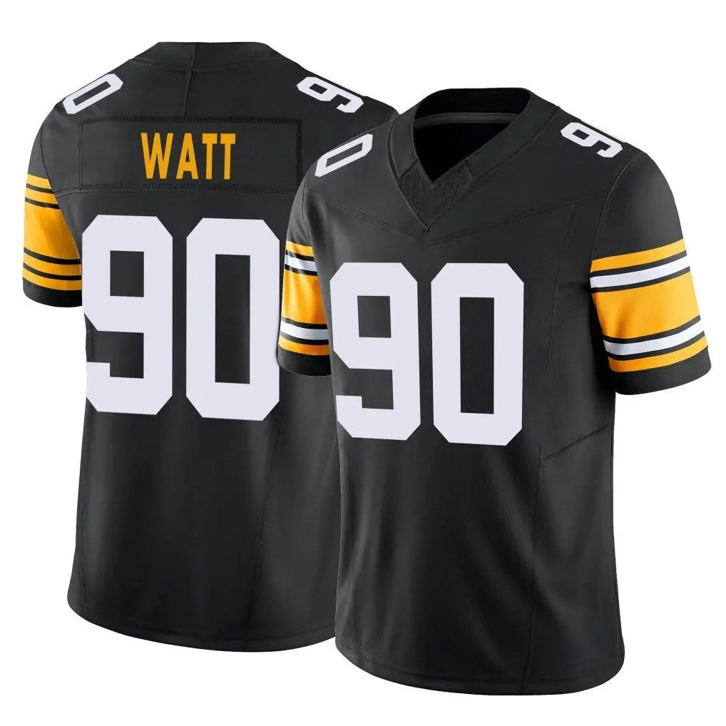 Tuec P.Steelers #90 T.J. Watt Player Black Limited Alternate Vapor F.U.S.E. Home Game Stitched Jerseys