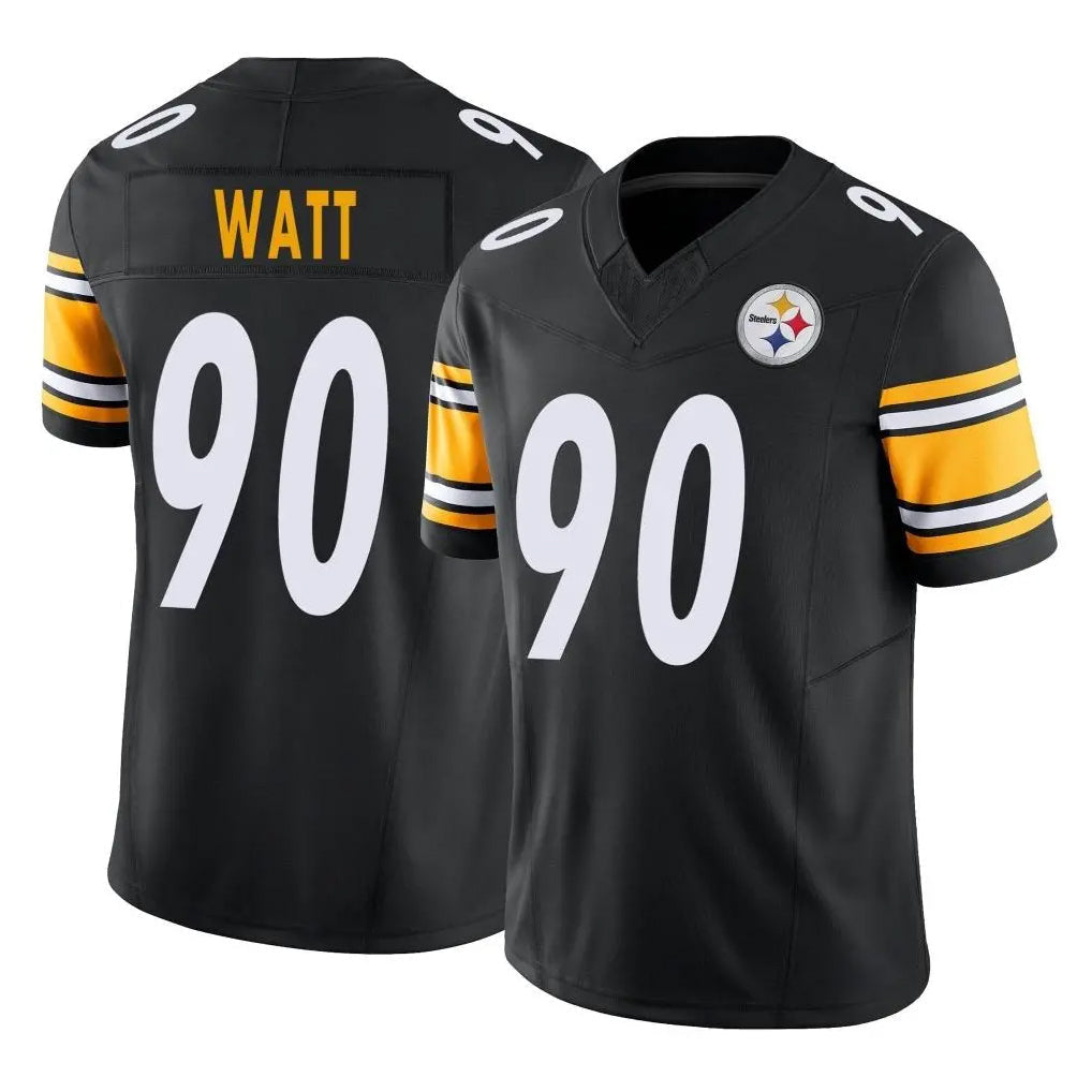 Tuec P.Steelers #90 T.J. Watt Player Black Limited Vapor F.U.S.E. Home Game Stitched Jerseys