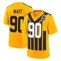 Tuec P.Steelers #90 T.J. Watt Player Gold Limited 1933 Throwback Home Game Stitched Jerseys