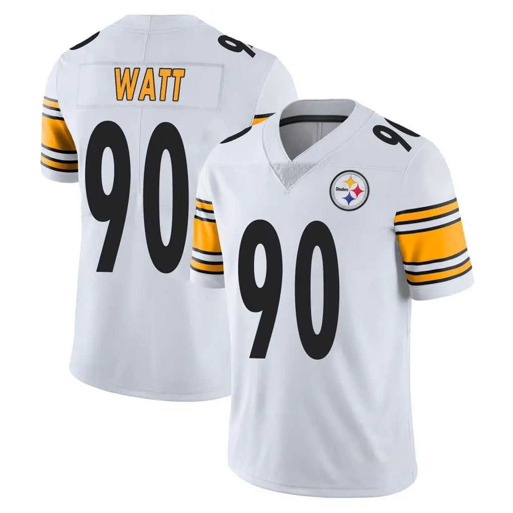 Tuec P.Steelers #90 T.J. Watt Player White Limited Vapor Untouchable Home Game Stitched Jerseys