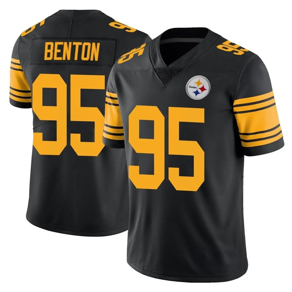 Tuec P.Steelers #95 Keeanu Benton Player Black Limited Color Rush Home Game Stitched Jerseys