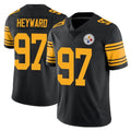 Tuec P.Steelers #97 Cameron Heyward Player Black Limited Color Rush Home Game Stitched Jerseys