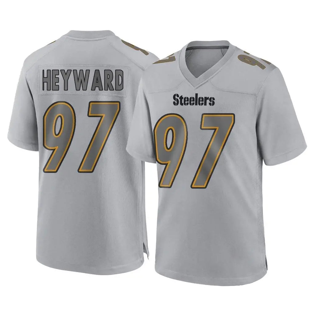 Tuec P.Steelers #97 Cameron Heyward Player Gray Atmosphere Fashion Home Game Stitched Jerseys