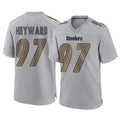 Tuec P.Steelers #97 Cameron Heyward Player Gray Atmosphere Fashion Home Game Stitched Jerseys