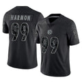 Tuec P.Steelers #99 Derrick Harmon Player Black Reflective Limited Home Game Stitched Jerseys