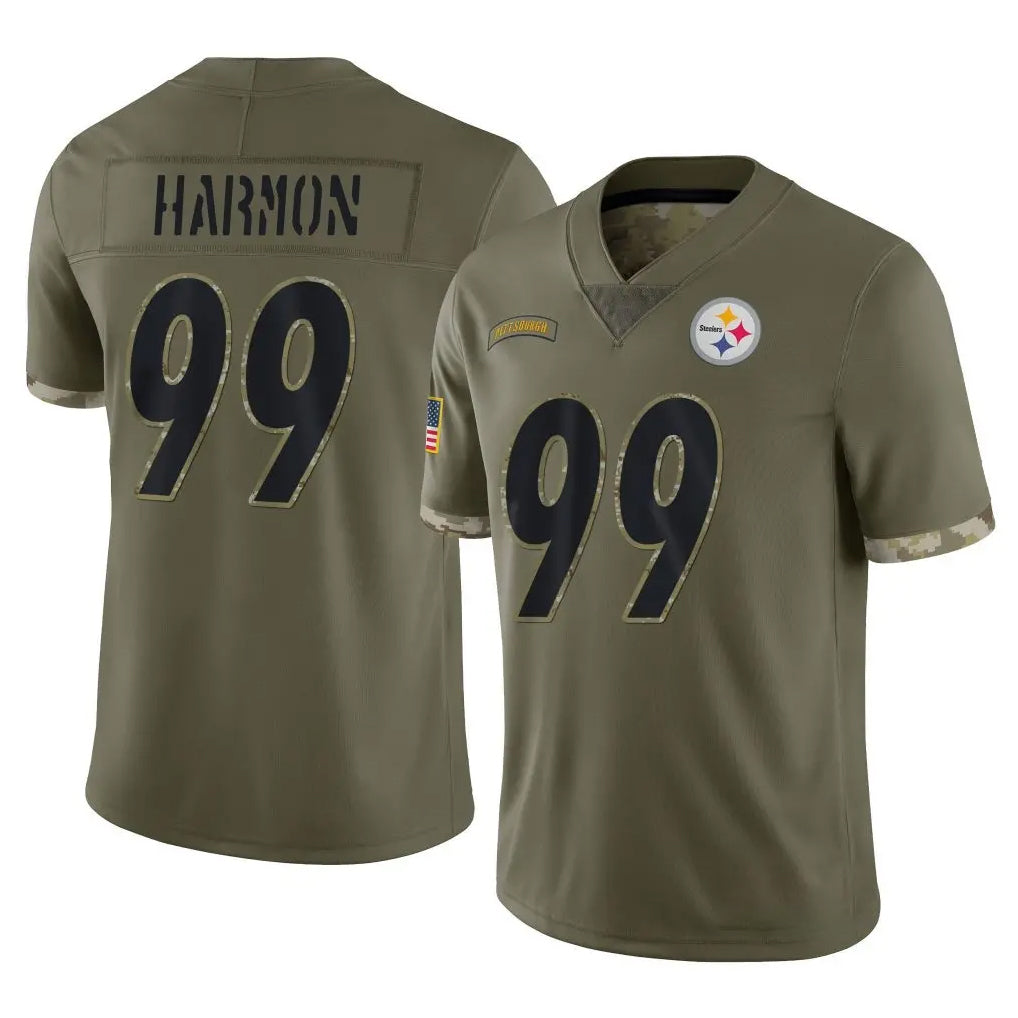 Tuec P.Steelers #99 Derrick Harmon Player Olive Limited Salute To Service Home Game Stitched Jerseys