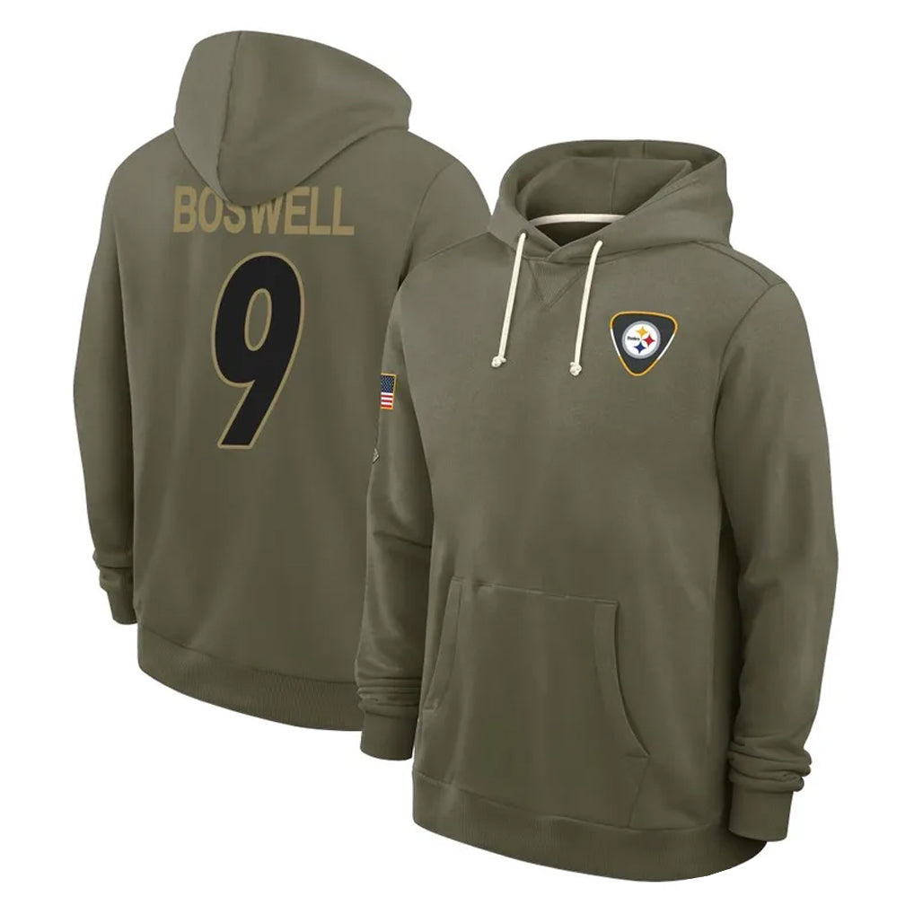 Tuec P.Steelers #9 Chris Boswell Player Olive Salute to Service Pullover Hoodies Limited Stitched Jerseys