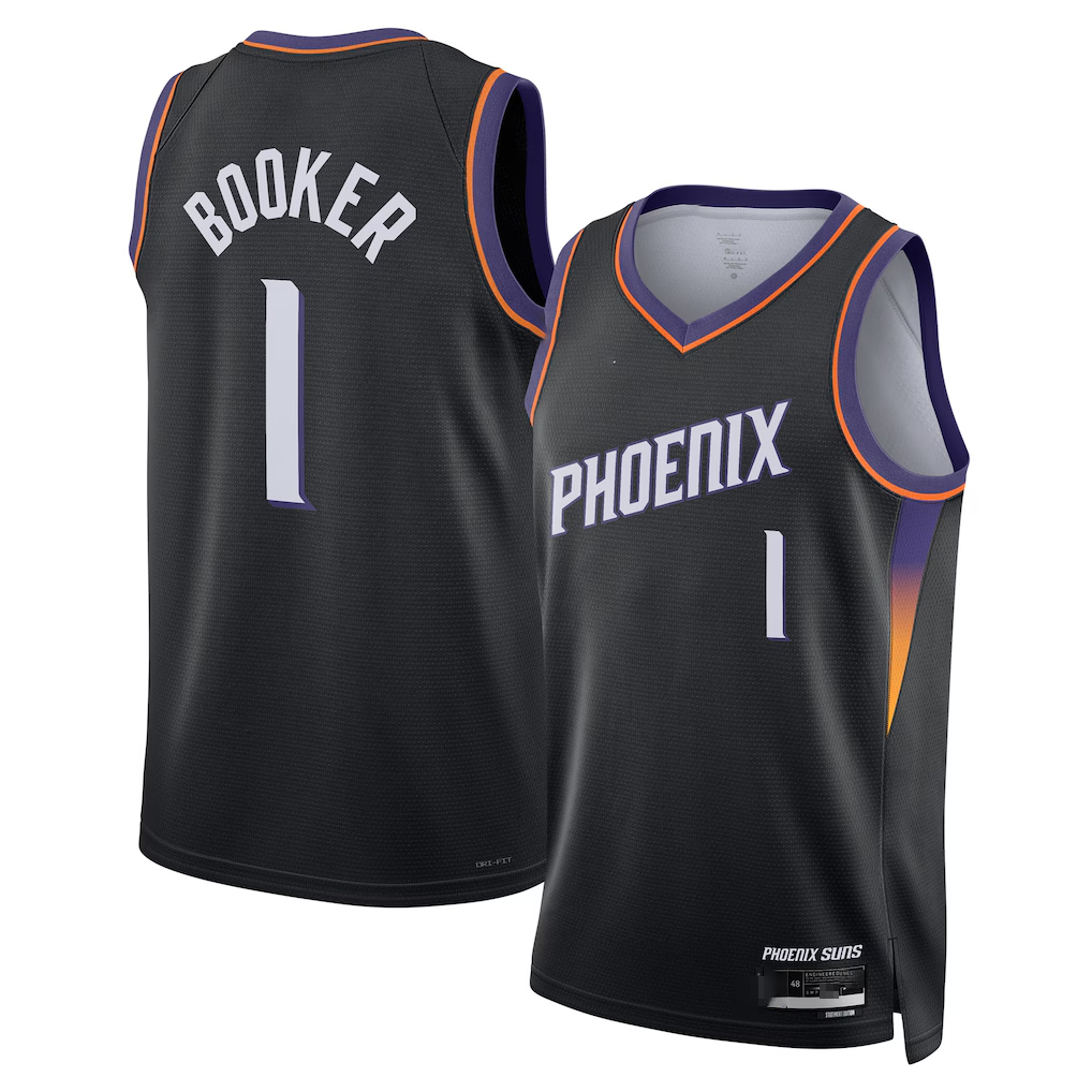 tuec P.Sunss #1 Devin Booker Black Swingman Jerseys - Statement Edition