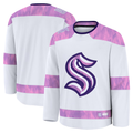 Tuec S.Kraken White 2024 Hockey Fights Cancer Practice Jerseys