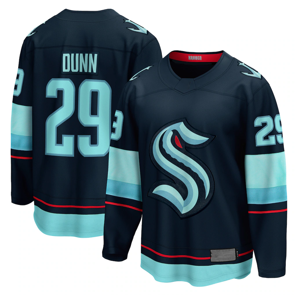Tuec S.Kraken #29 Vince Dunn Deep Sea Blue Home Breakaway Player Jerseys