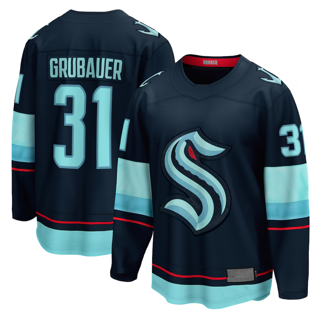 Tuec S.Kraken #31 Philipp Grubauer Navy Home Breakaway Player Jerseys