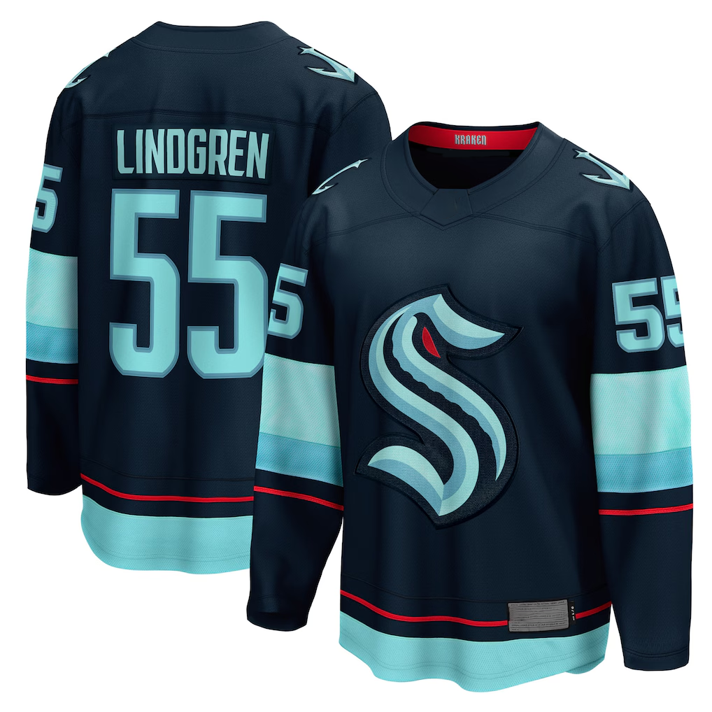 Tuec S.Kraken #55 Ryan Lindgren Deep Sea Blue Home Breakaway Jerseys
