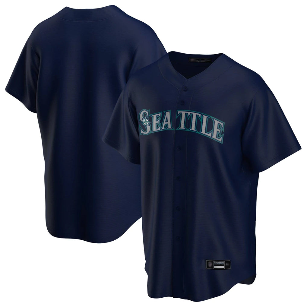 tuec S.Mariners Blank Player Navy Home Game Stitched Jerseys