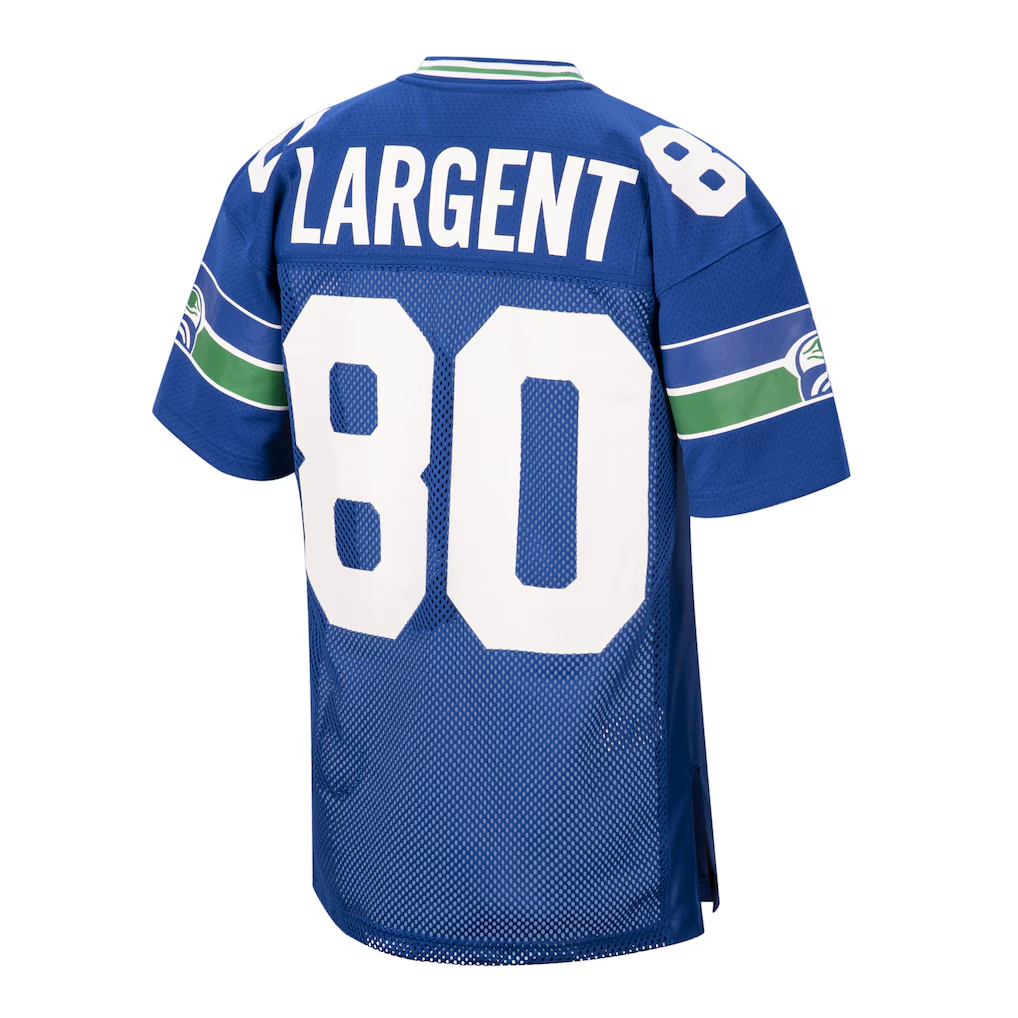 Tuec S.Seahawks 1985 #80 Steve Largent Mitchell & Ness Royal Authentic Throwback Retired Player Stitched Puhic Jersey