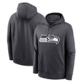 Tuec S.Seahawks Gray LOGO Pullover Hoodies Game Blank Player Stitched Jerseys