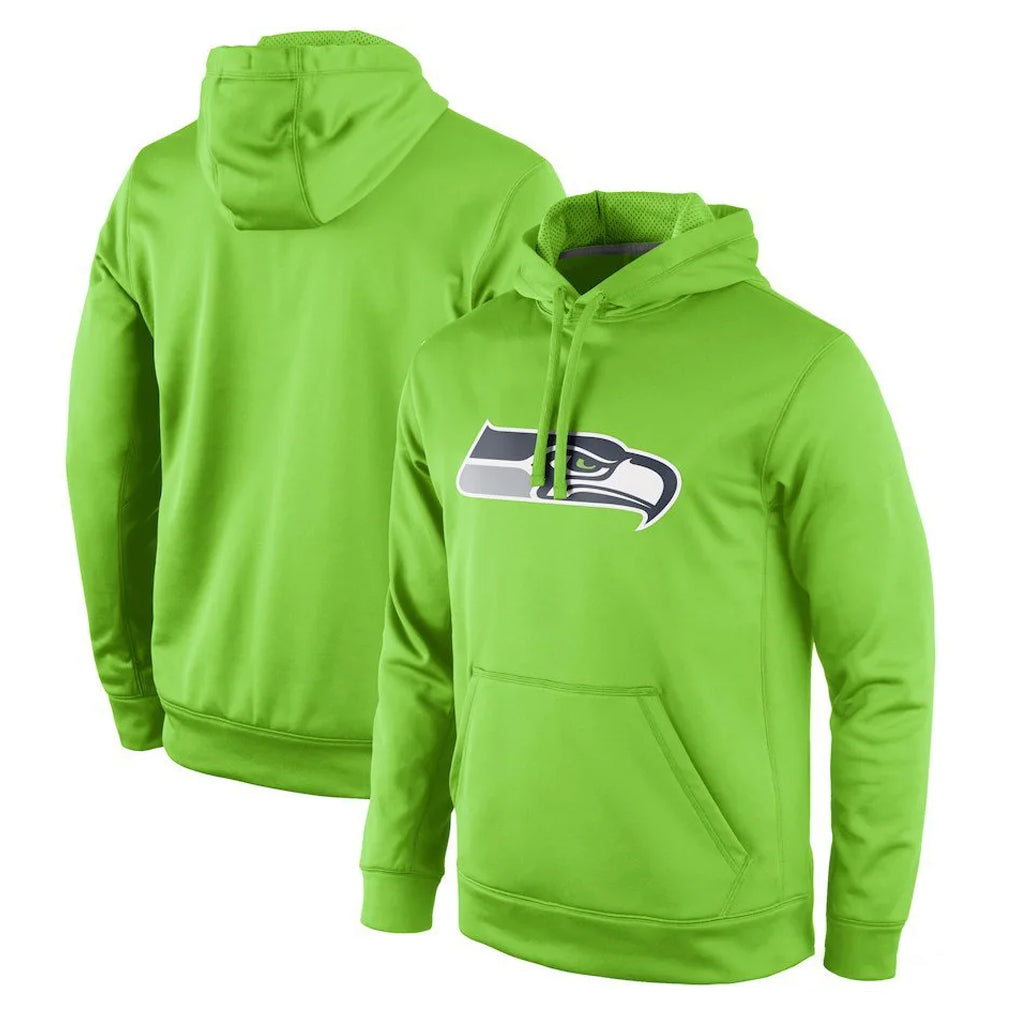Tuec S.Seahawks Green LOGO Pullover Hoodies Game Blank Player Stitched Jerseys