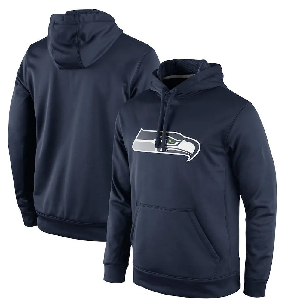 Tuec S.Seahawks Navy LOGO Pullover Hoodies Game Blank Player Stitched Jerseys