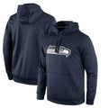 Tuec S.Seahawks Navy LOGO Pullover Hoodies Game Blank Player Stitched Jerseys