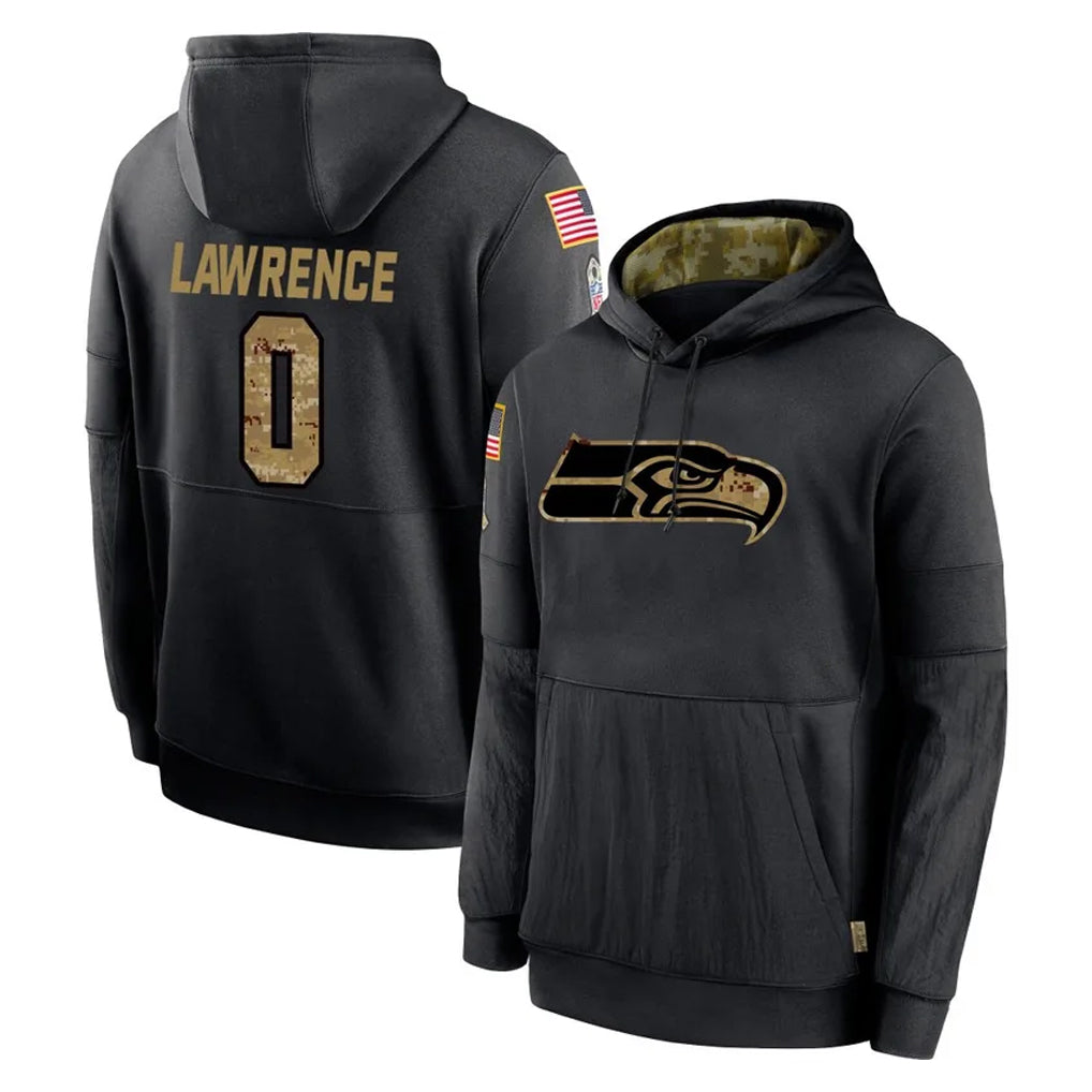 Tuec S.Seahawks #0 DeMarcus Lawrence Player Black Salute to Service Hoodies Limited Game Stitched Jerseys