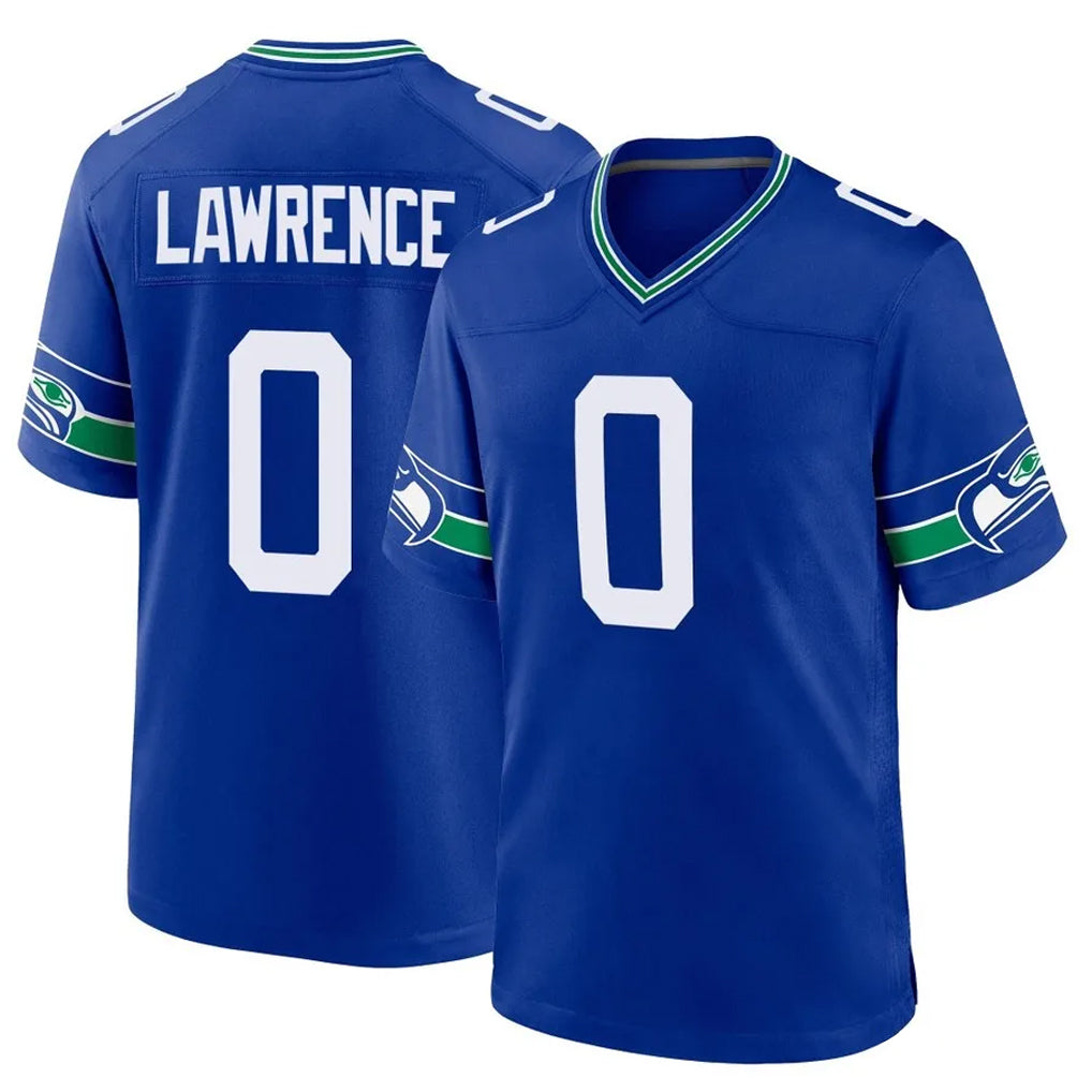 Tuec S.Seahawks #0 DeMarcus Lawrence Player Royal Throwback Home Game Stitched Jerseys