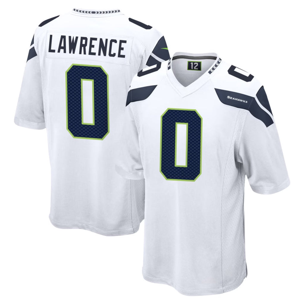 Tuec S.Seahawks #0 DeMarcus Lawrence Player White Home Game Stitched Jerseys