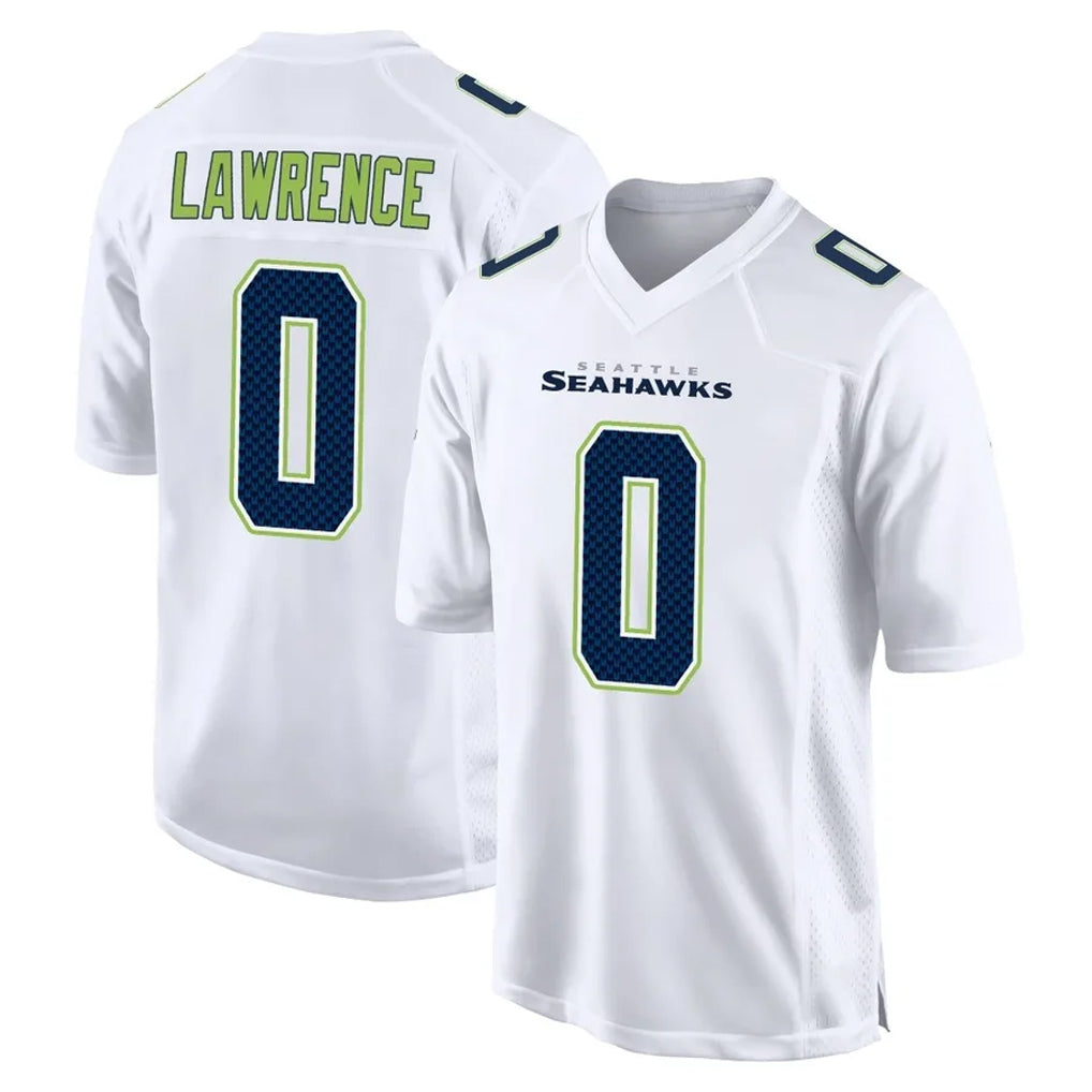 Tuec S.Seahawks #0 DeMarcus Lawrence Player White Tundra Fashion Home Game Stitched Jerseys