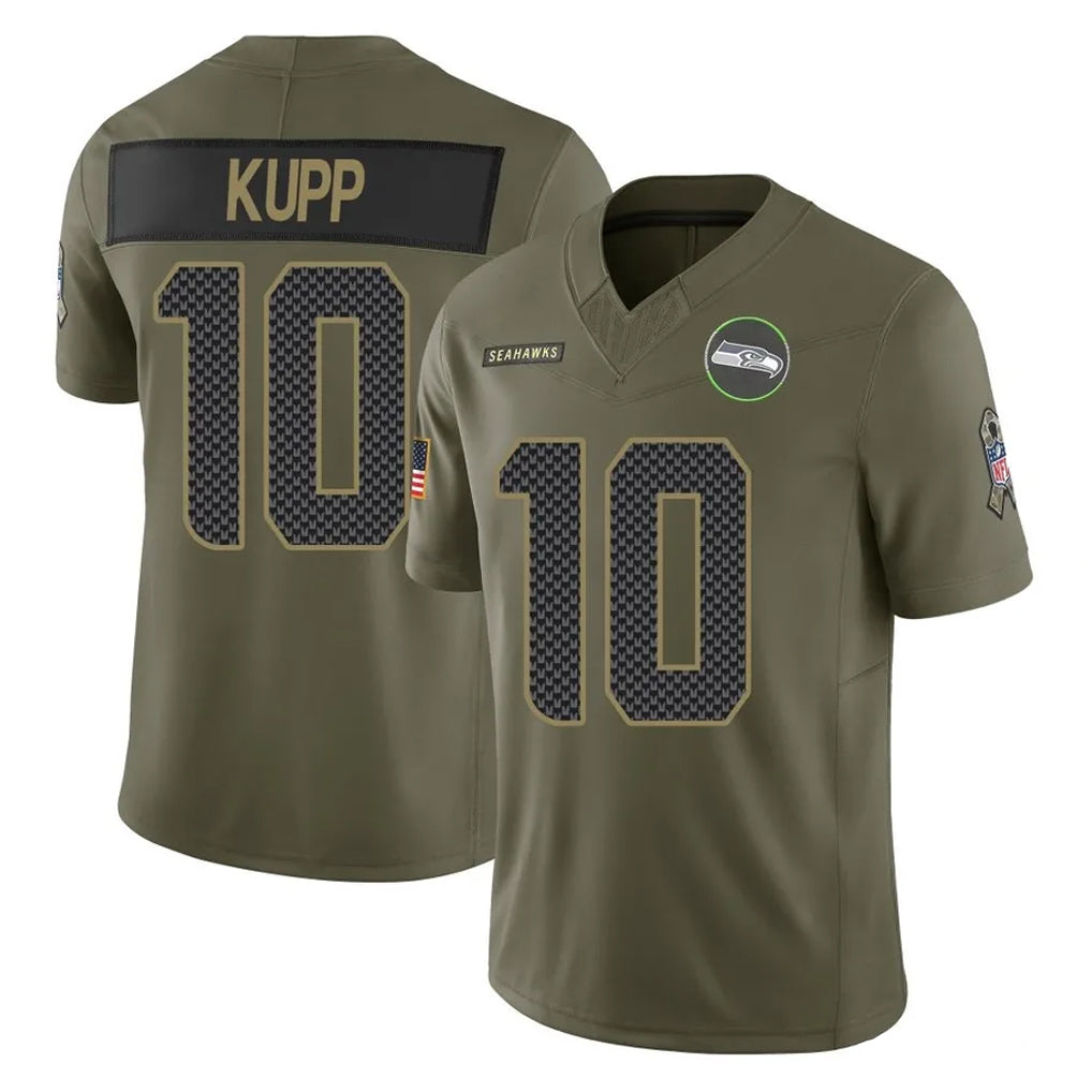 Tuec S.Seahawks #10 Cooper Kupp Player Olive 2025 Salute To Service Limited Home Game Stitched Jerseys