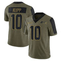 Tuec S.Seahawks #10 Cooper Kupp Player Olive Salute To Service Limited Game Stitched Jerseys