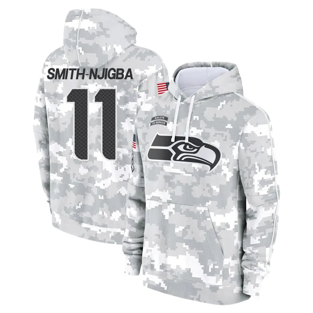 Tuec S.Seahawks #11 Jaxon Smith-Njigba Player Arctic Camo Limited Salute to Service Pullover Hoodies Game Stitched Jerseys
