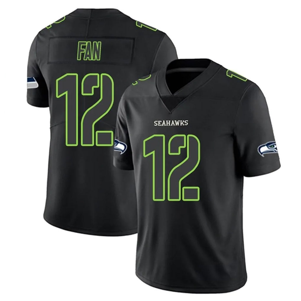 Tuec S.Seahawks #12 12th Fan Player Black Impact Limited Home Game Stitched Jerseys