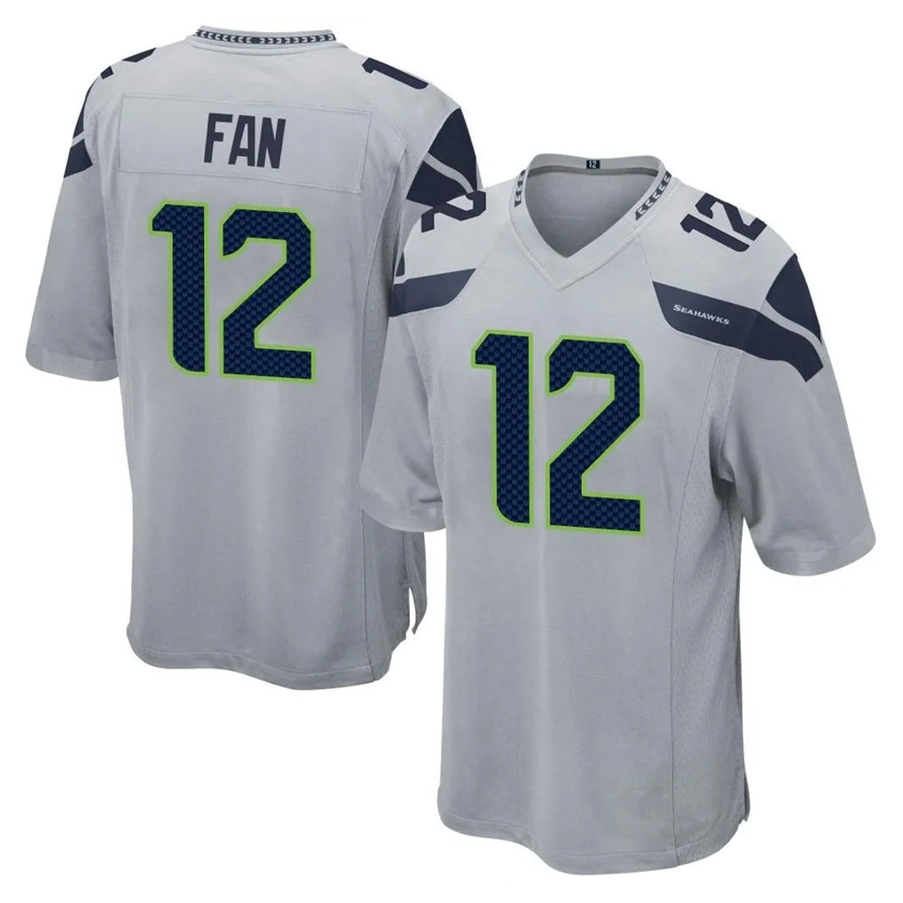 Tuec S.Seahawks #12 12th Fan Player Gray Home Game Stitched Jerseys