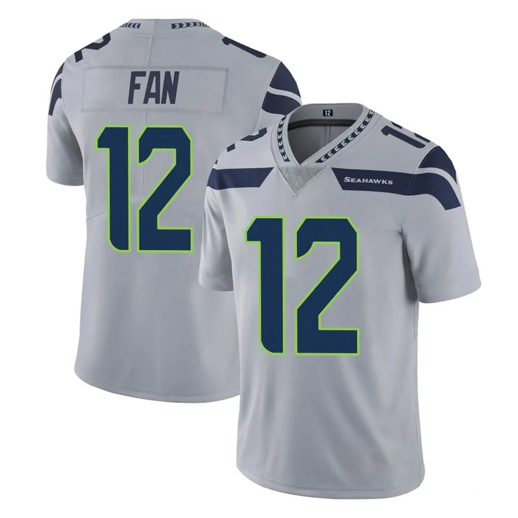 Tuec S.Seahawks #12 12th Fan Player Gray Limited Vapor Untouchable Home Game Stitched Jerseys