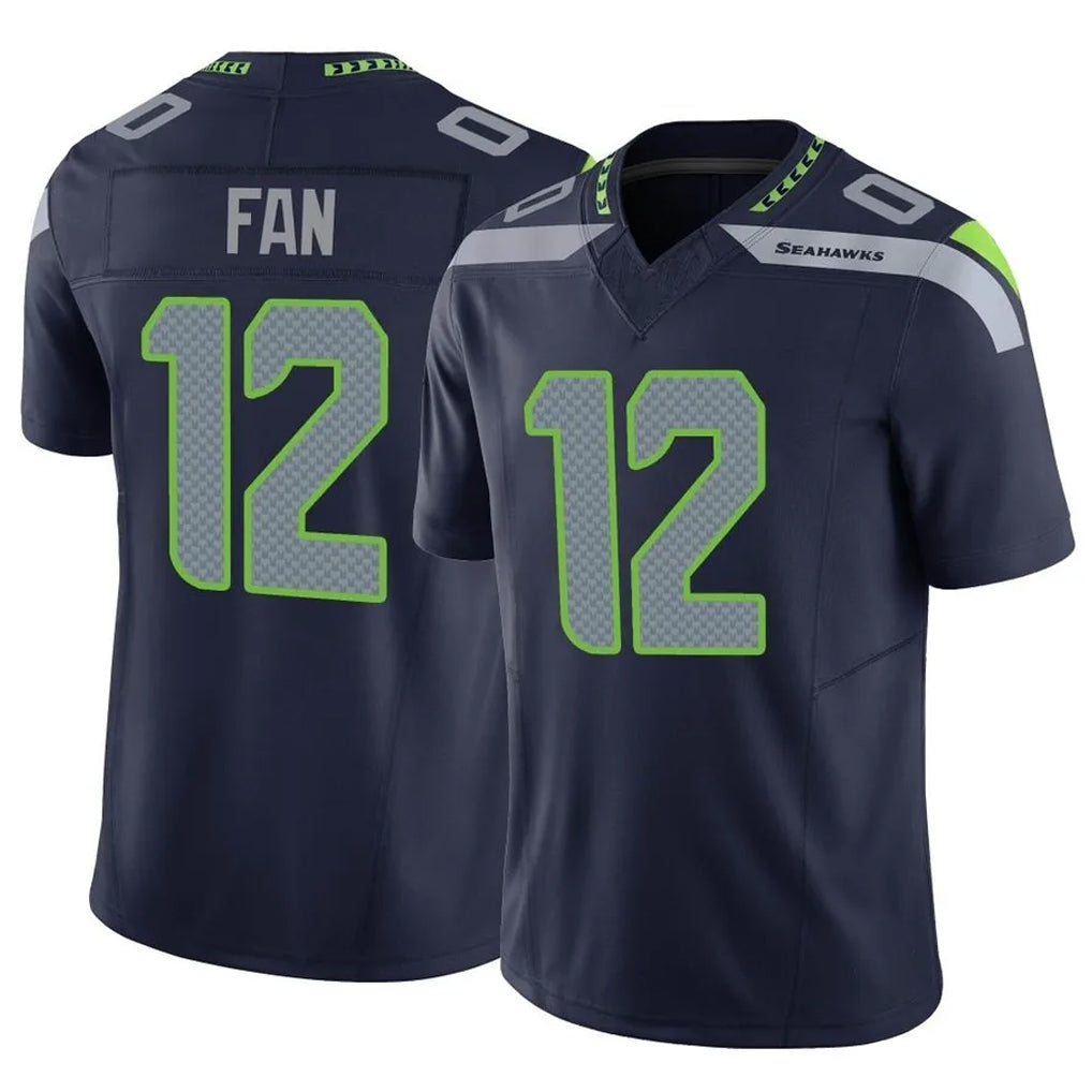 Tuec S.Seahawks #12 12th Fan Player Navy Limited Vapor F.U.S.E. Home Game Stitched Jerseys