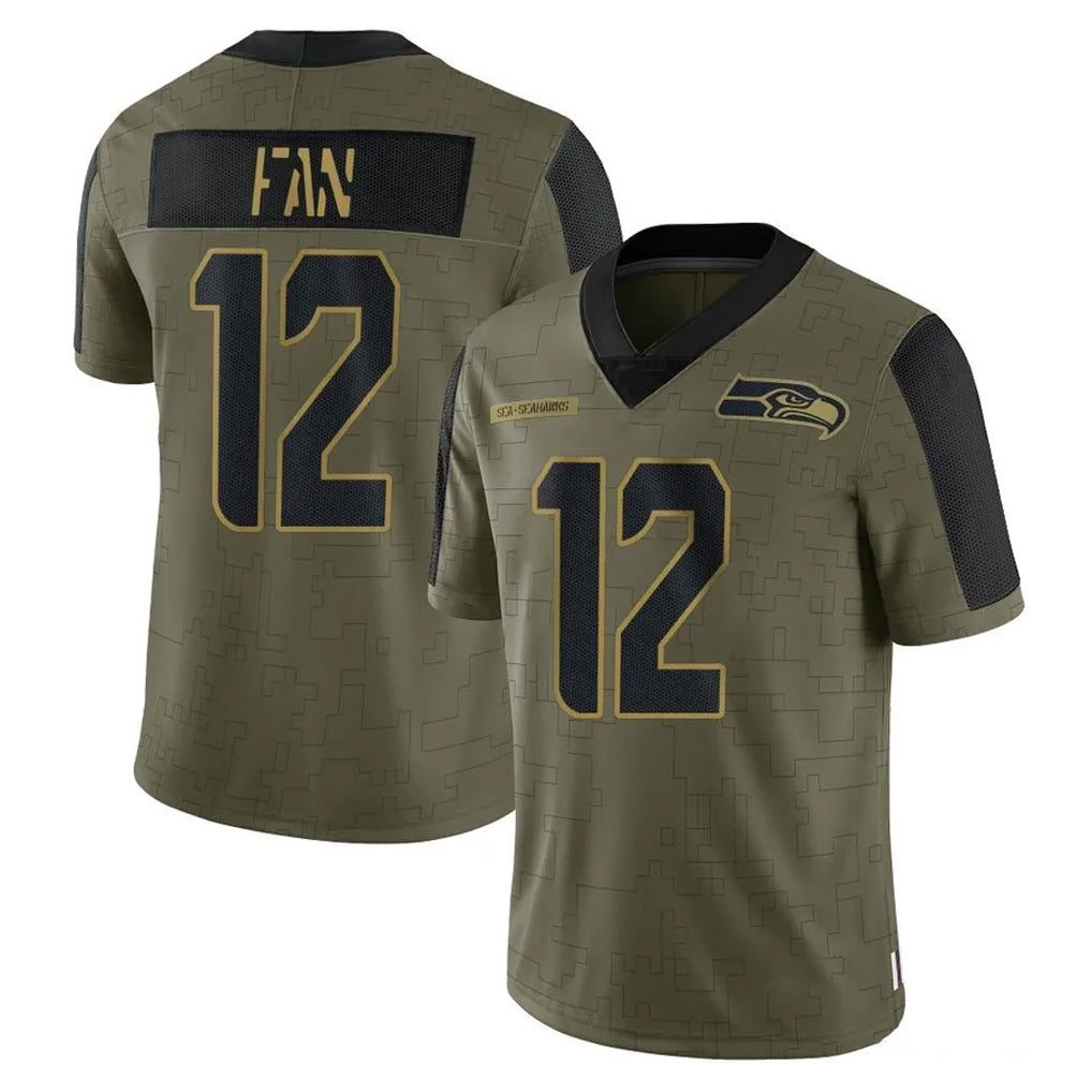 Tuec S.Seahawks #12 12th Fan Player Olive Salute To Service Limited Game Stitched Jerseys