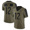 Tuec S.Seahawks #12 12th Fan Player Olive Salute To Service Limited Game Stitched Jerseys
