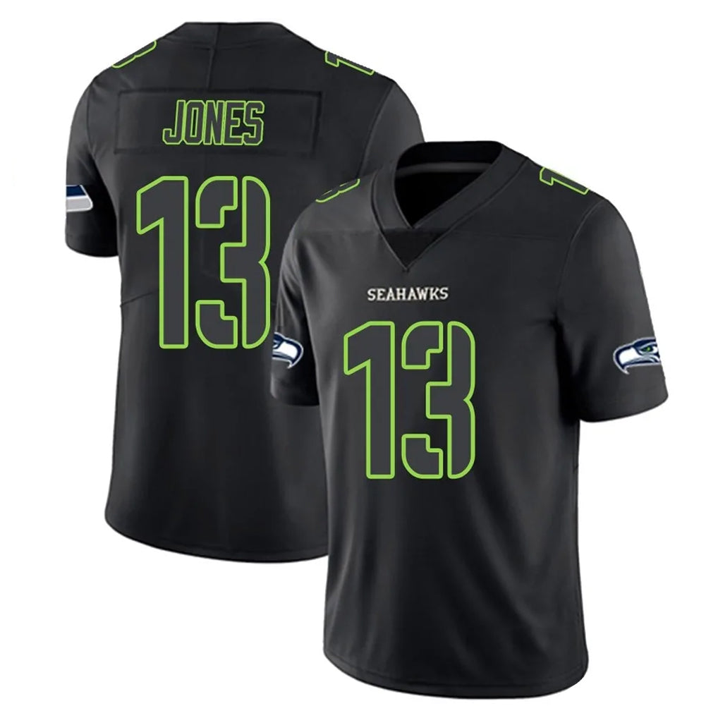 Tuec S.Seahawks #13 Ernest Jones IV Player Black Impact Limited Home Game Stitched Jerseys