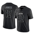 Tuec S.Seahawks #13 Ernest Jones IV Player Black Limited Reflective Home Game Stitched Jerseys