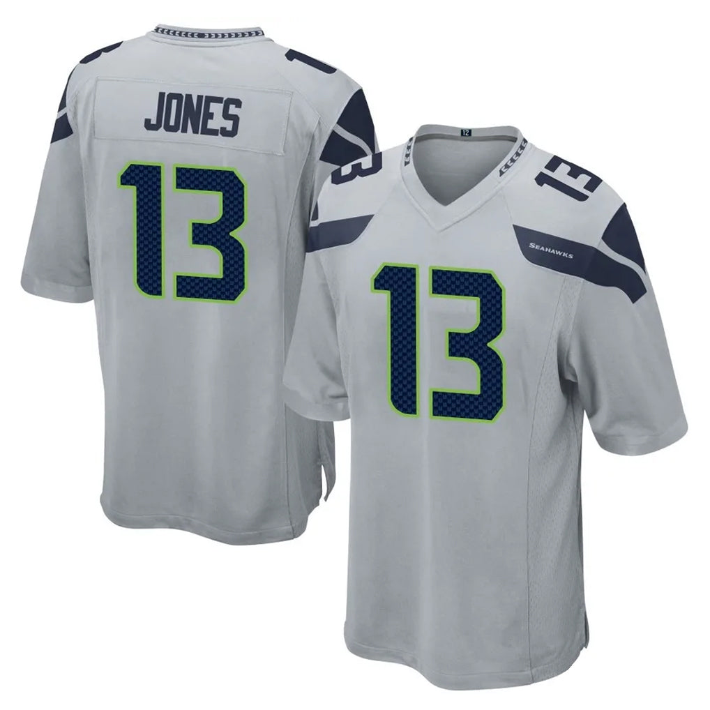 Tuec S.Seahawks #13 Ernest Jones IV Player Gray Home Game Stitched Jerseys