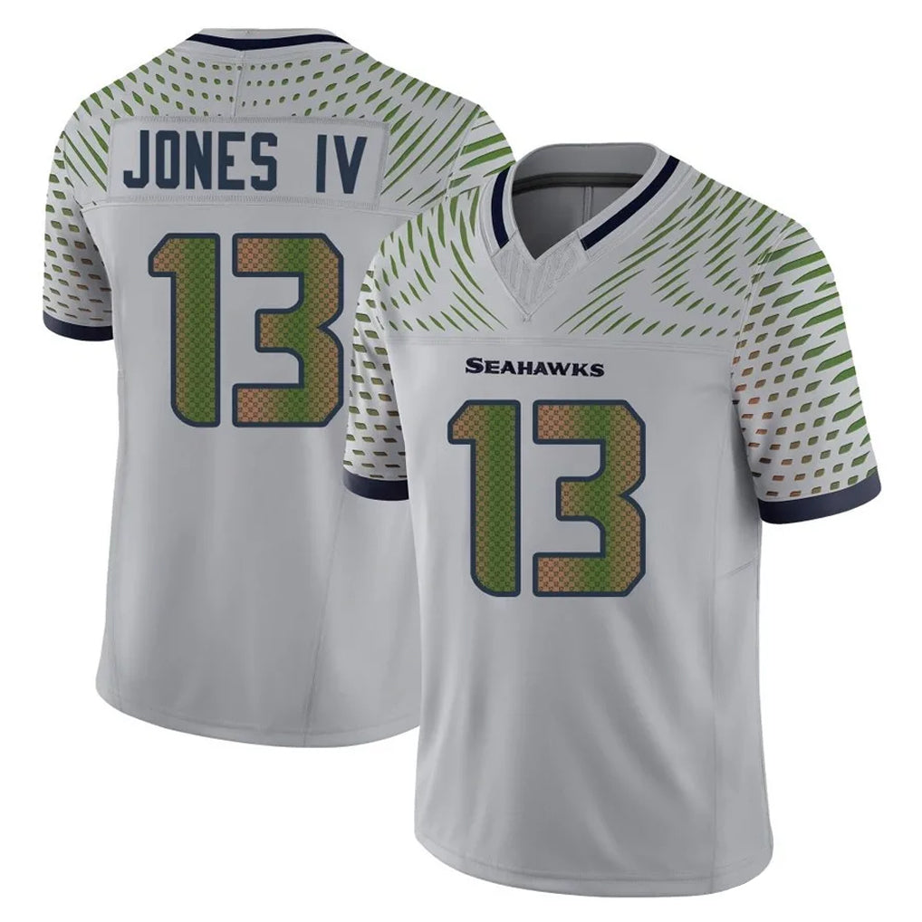 Tuec S.Seahawks #13 Ernest Jones IV Player Grey Limited 2025 Rivalries Collection Home Game Stitched Jerseys