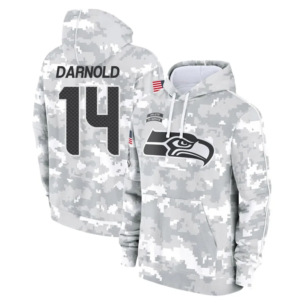 Tuec S.Seahawks #14 Sam Darnold Player Arctic Camo Limited Salute to Service Pullover Hoodies Game Stitched Jerseys