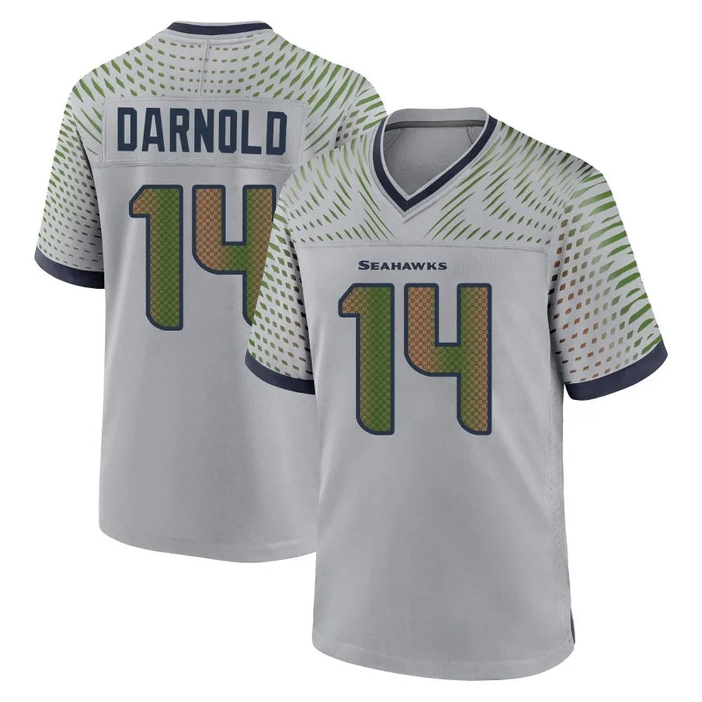 Tuec S.Seahawks #14 Sam Darnold Player Grey 2025 Rivalries Collection Home Game Stitched Jerseys