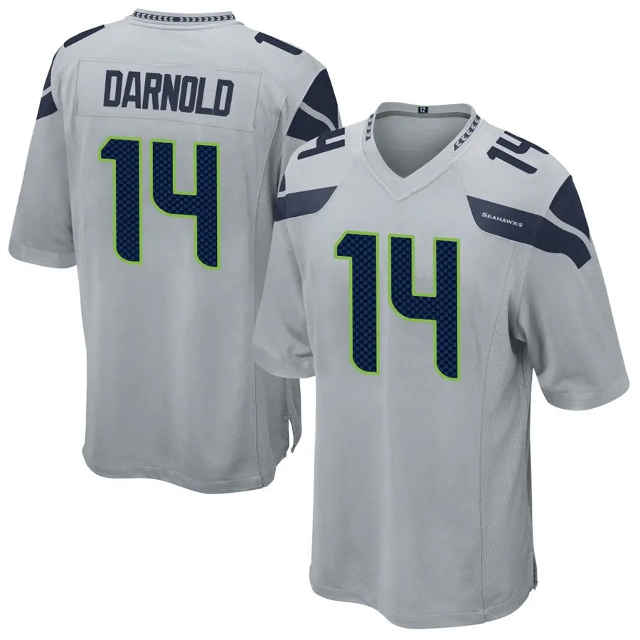 tuec S.Seahawks #14 Sam Darnold Player Grey Game Football Jerseys