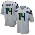 tuec S.Seahawks #14 Sam Darnold Player Grey Game Football Jerseys