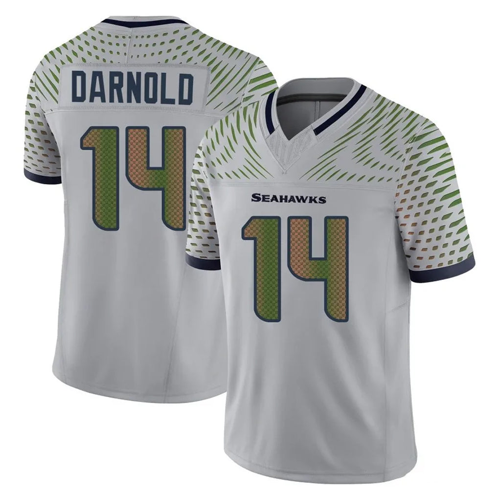 Tuec S.Seahawks #14 Sam Darnold Player Grey Limited 2025 Rivalries Collection Home Game Stitched Jerseys