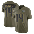 Tuec S.Seahawks #14 Sam Darnold Player Olive 2025 Salute To Service Limited Home Game Stitched Jerseys